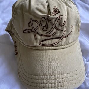 Roxy Beige Cap with Embroidered Detail